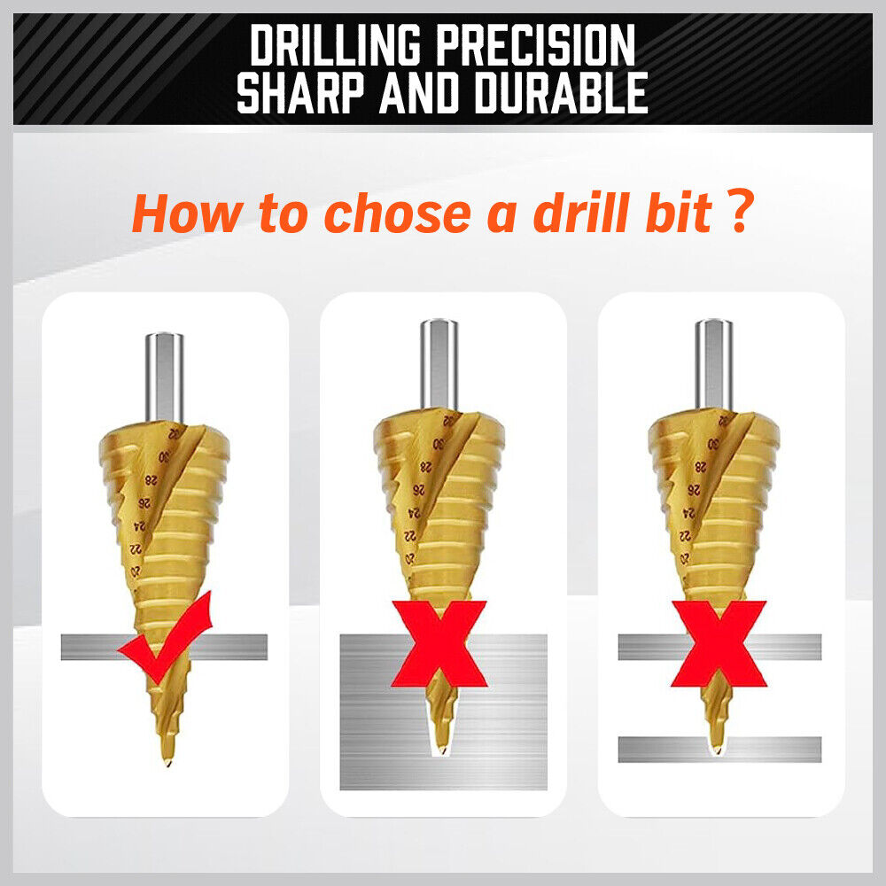 Spiral Step Drill 3 Piece Set | 1/4" | 4-12mm/4-20mm/4-32mm - South East Clearance Centre