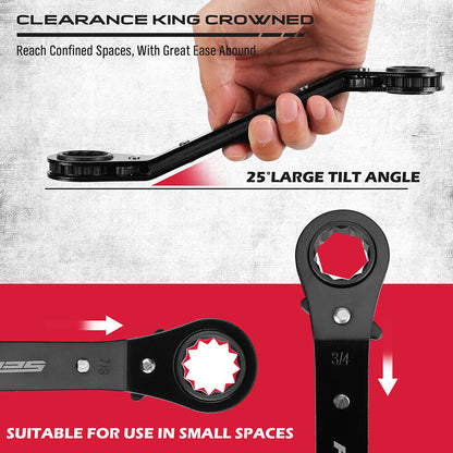 5 Piece Imperial Double Offset Box End Ratcheting Wrench Set - South East Clearance Centre