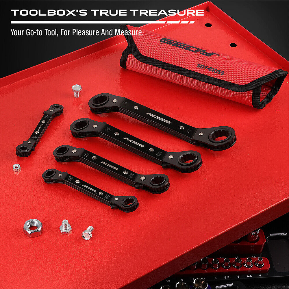 5 Piece Imperial Double Offset Box End Ratcheting Wrench Set - South East Clearance Centre