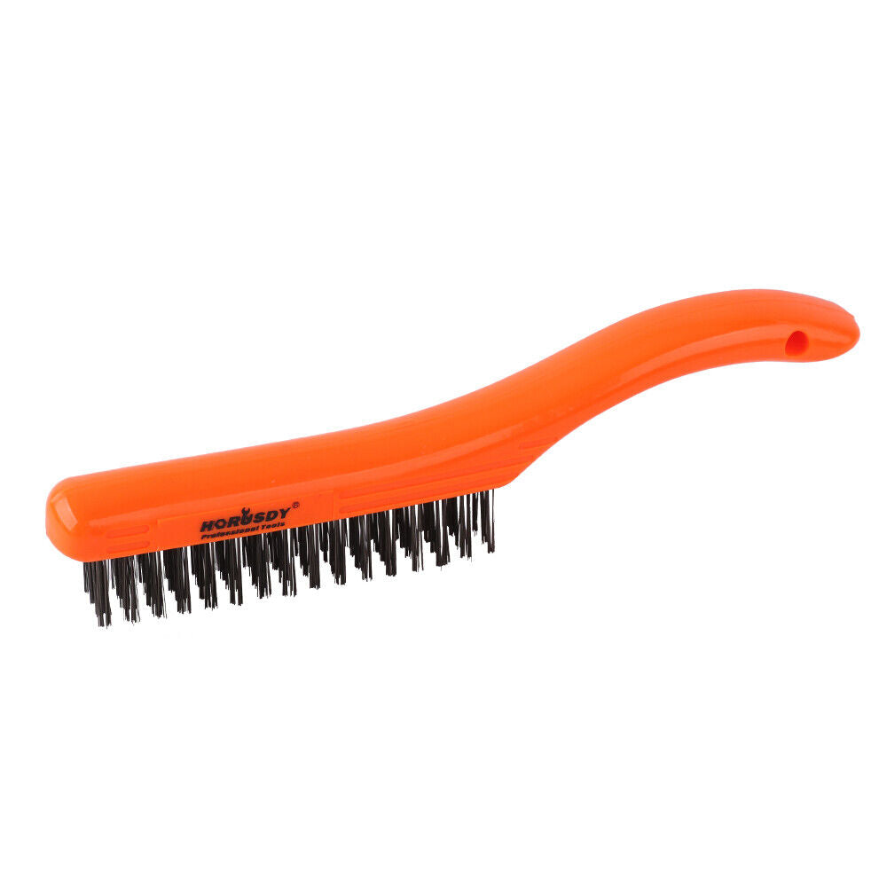 10" Steel Wire Brush Cleaning Brush Anti-Slip 4x16 Rows - South East Clearance Centre