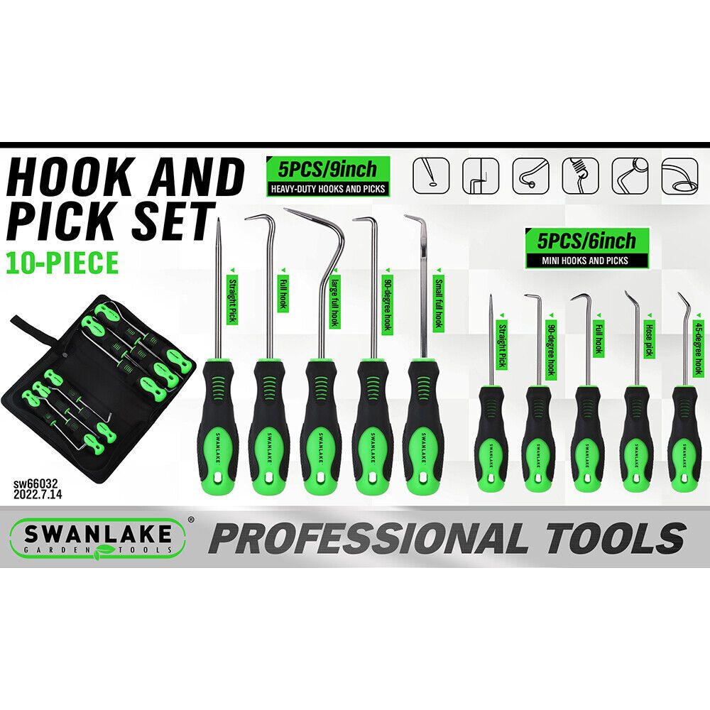 10 Piece Pick and Hook Set Pick Tool Set Car Auto Oil Seal Puller Remover - South East Clearance Centre