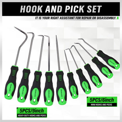 10 Piece Pick and Hook Set Pick Tool Set Car Auto Oil Seal Puller Remover - South East Clearance Centre