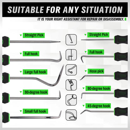 10 Piece Pick and Hook Set Pick Tool Set Car Auto Oil Seal Puller Remover - South East Clearance Centre