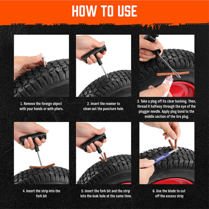 22Pcs Tyre Repair Kit Tire Puncture Emergency Tools Set Motorcycle Bike Car - South East Clearance Centre