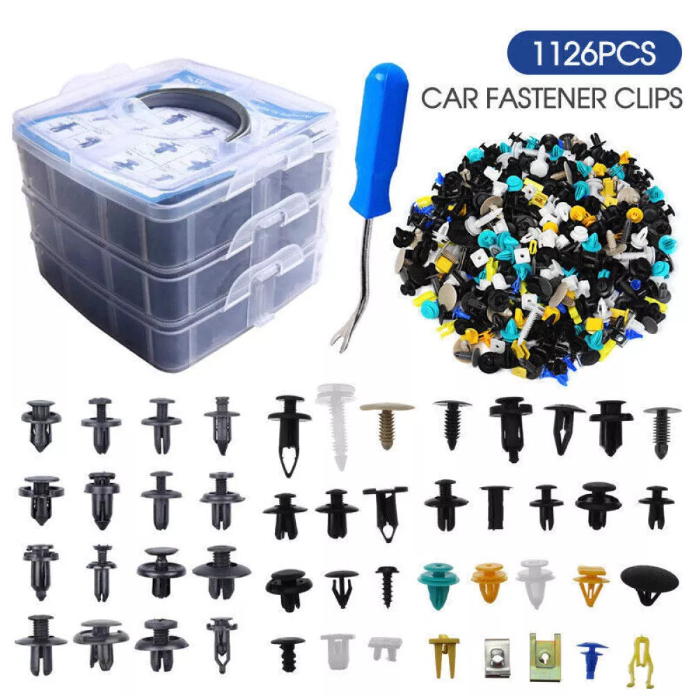 1126 piece Auto Car Trim Body Door Trim Panel Push Fastener Clip Assortment Kit