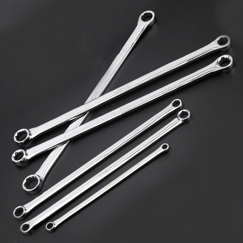 6 Piece Extra Long Offset Box Double Ring Spanner Set - (8mm - 21mm) - South East Clearance Centre