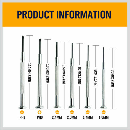 Precision Screwdriver Set - 6 Pieces - South East Clearance Centre