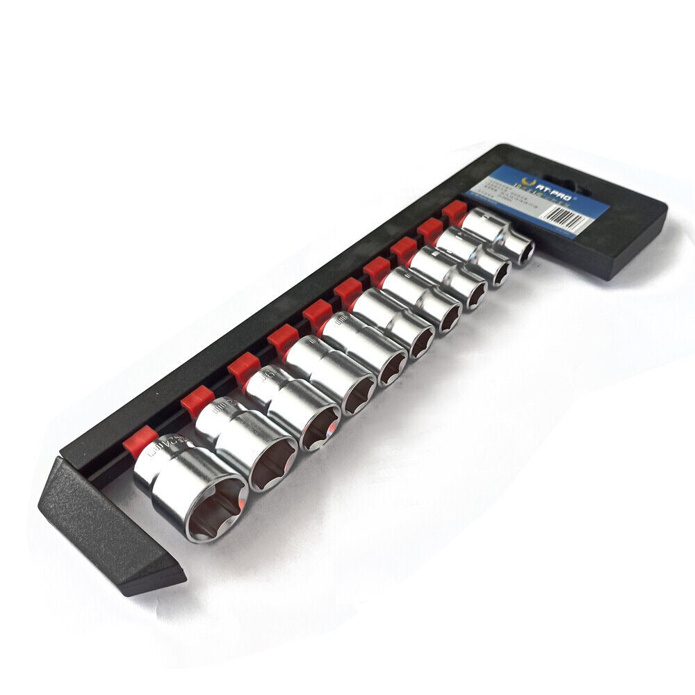 1/2" Drive 10 Piece Metric Socket Set On Rail | 10-24mm - South East Clearance Centre