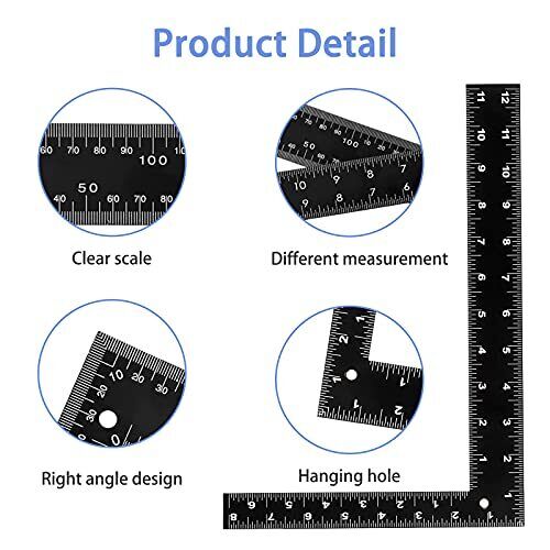 Double Side 90 Degree Angle | 0-30cm 0-20cm | Measuring Square Ruler - South East Clearance Centre