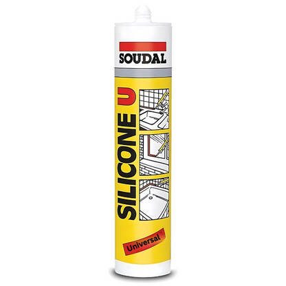 Soudal Silicone U White 280ml Cartridge - High-Performance Sealant for Windows and Doors

