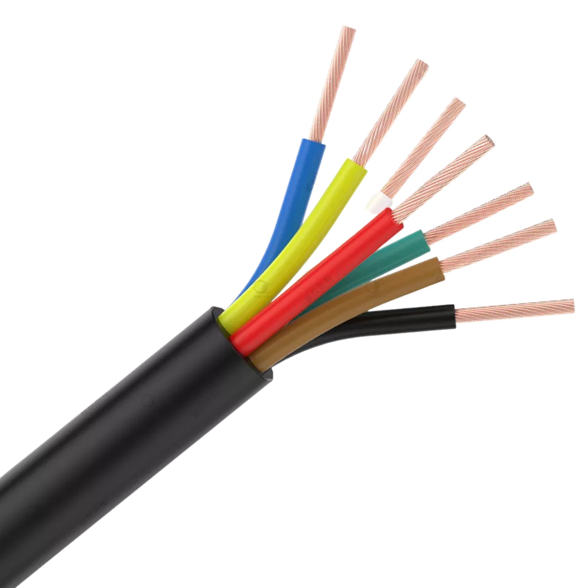 7 CORE TRAILER CABLE 50 Metres 5A 2.5MM BLACK (50 Metres)