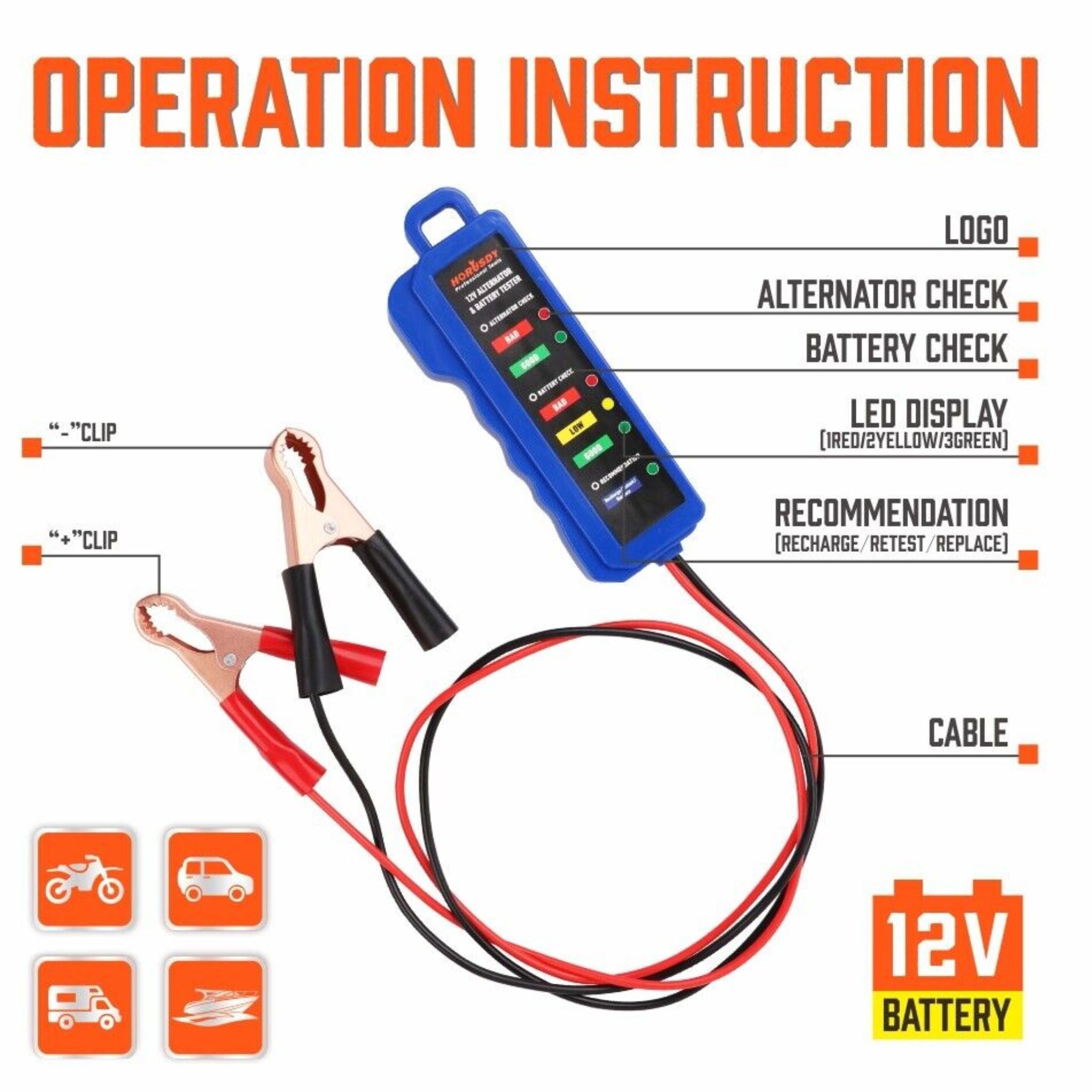 12V Alternator & Battery Tester - South East Clearance Centre