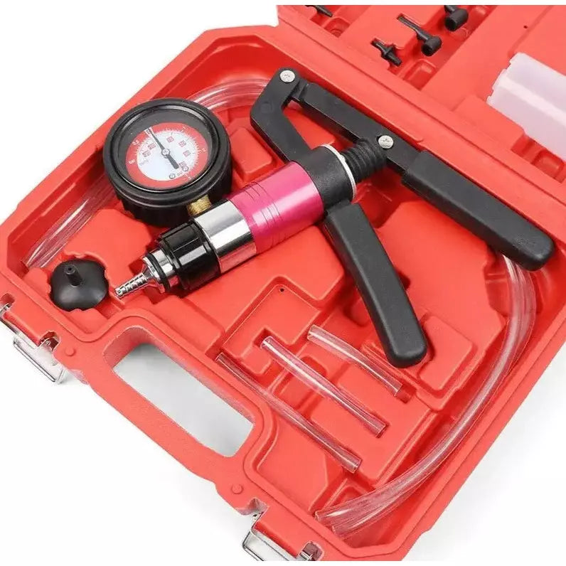 21 Piece Vacuum Pressure Pump Brake Bleeding Tester Kit | Fluid Bleeder Hand Held - South East Clearance Centre