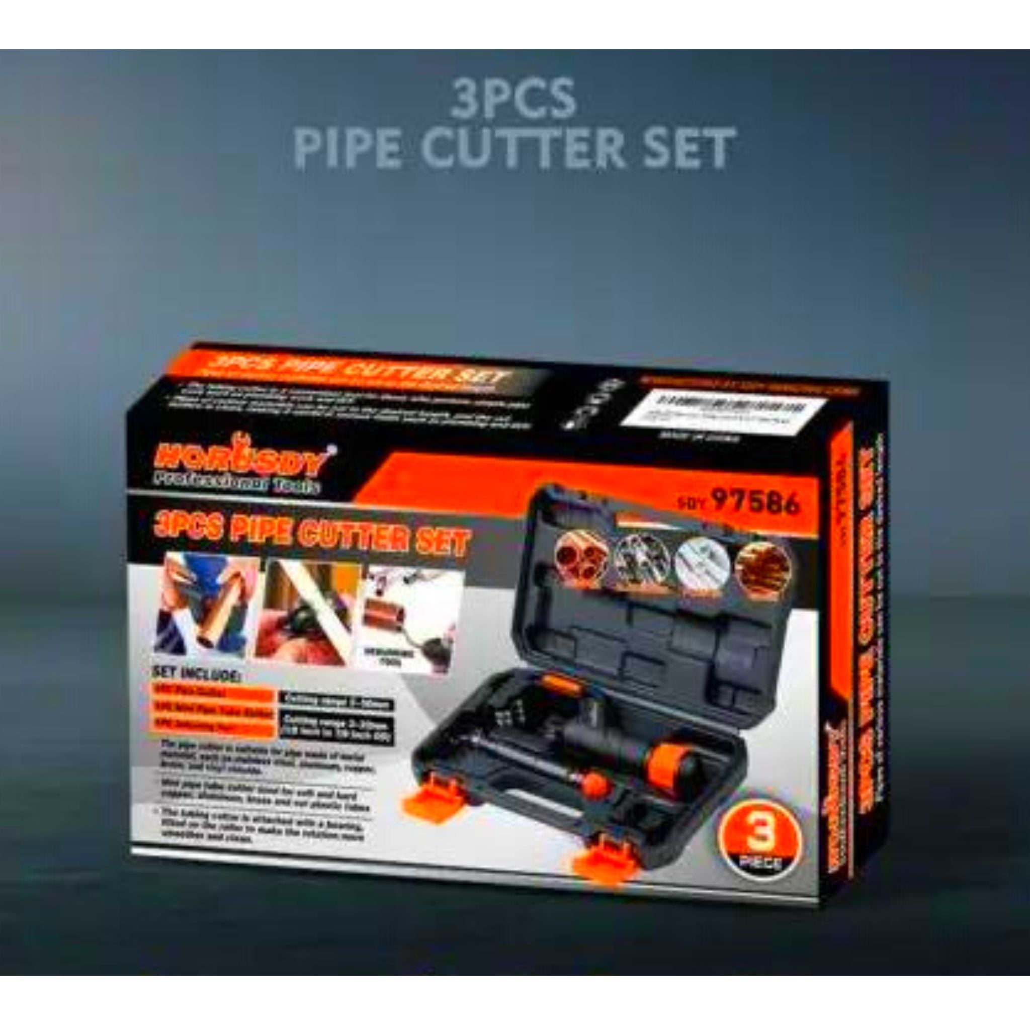 3 Piece Tube Pipe Cutter Set | Heavy Duty Copper Pipe PVC Thin Steel Cut with Deburring Tool - South East Clearance Centre