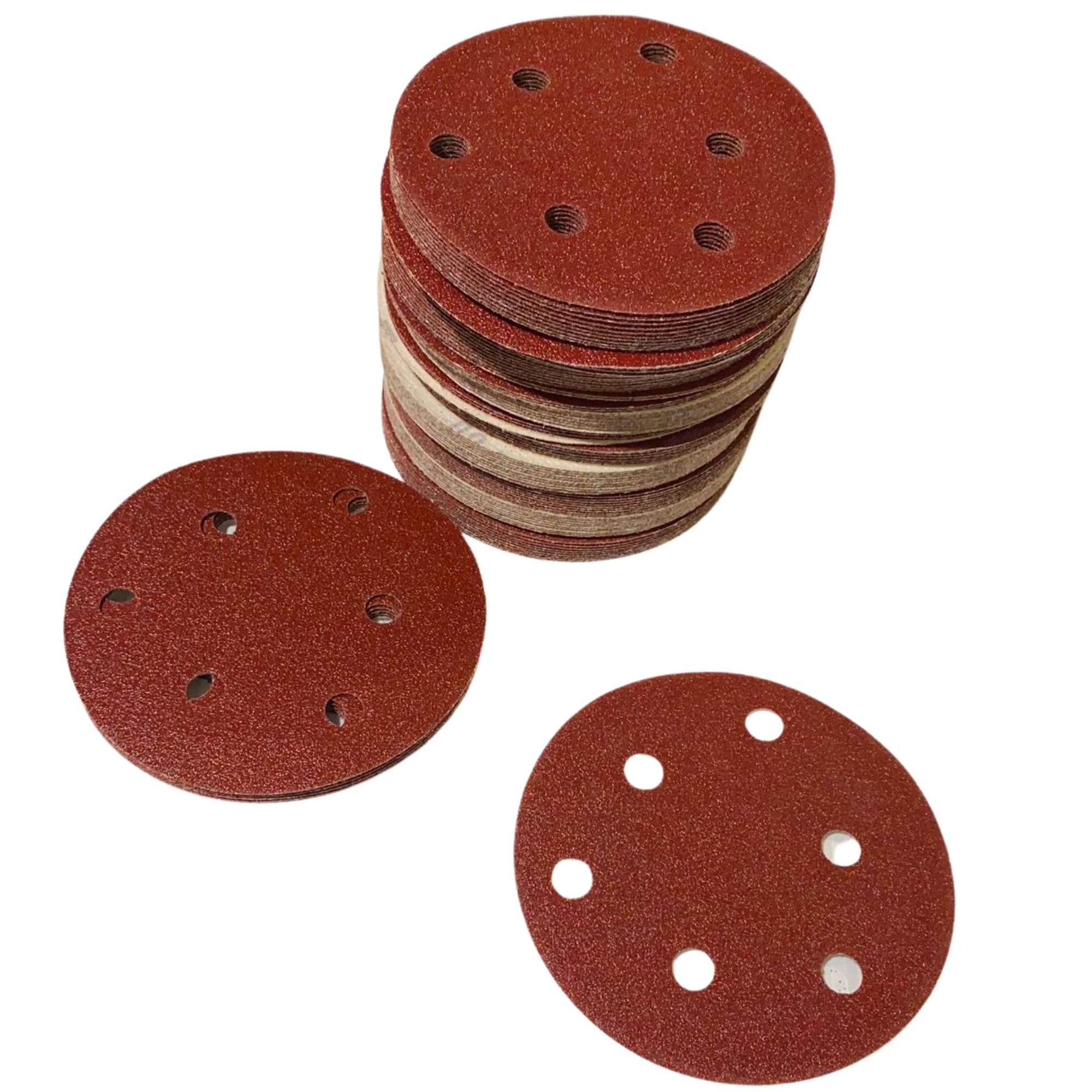 100 Pack - 125mm / 5" Velcro Sanding Disc | 80 Grit - South East Clearance Centre