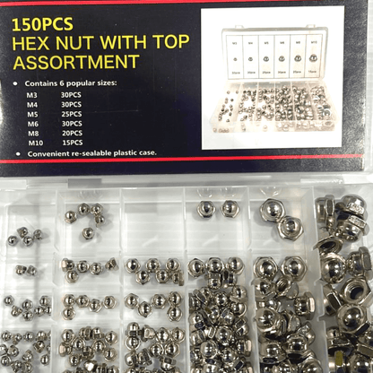 150 pieces Hex Nut with Top - Assortment Kit - South East Clearance Centre