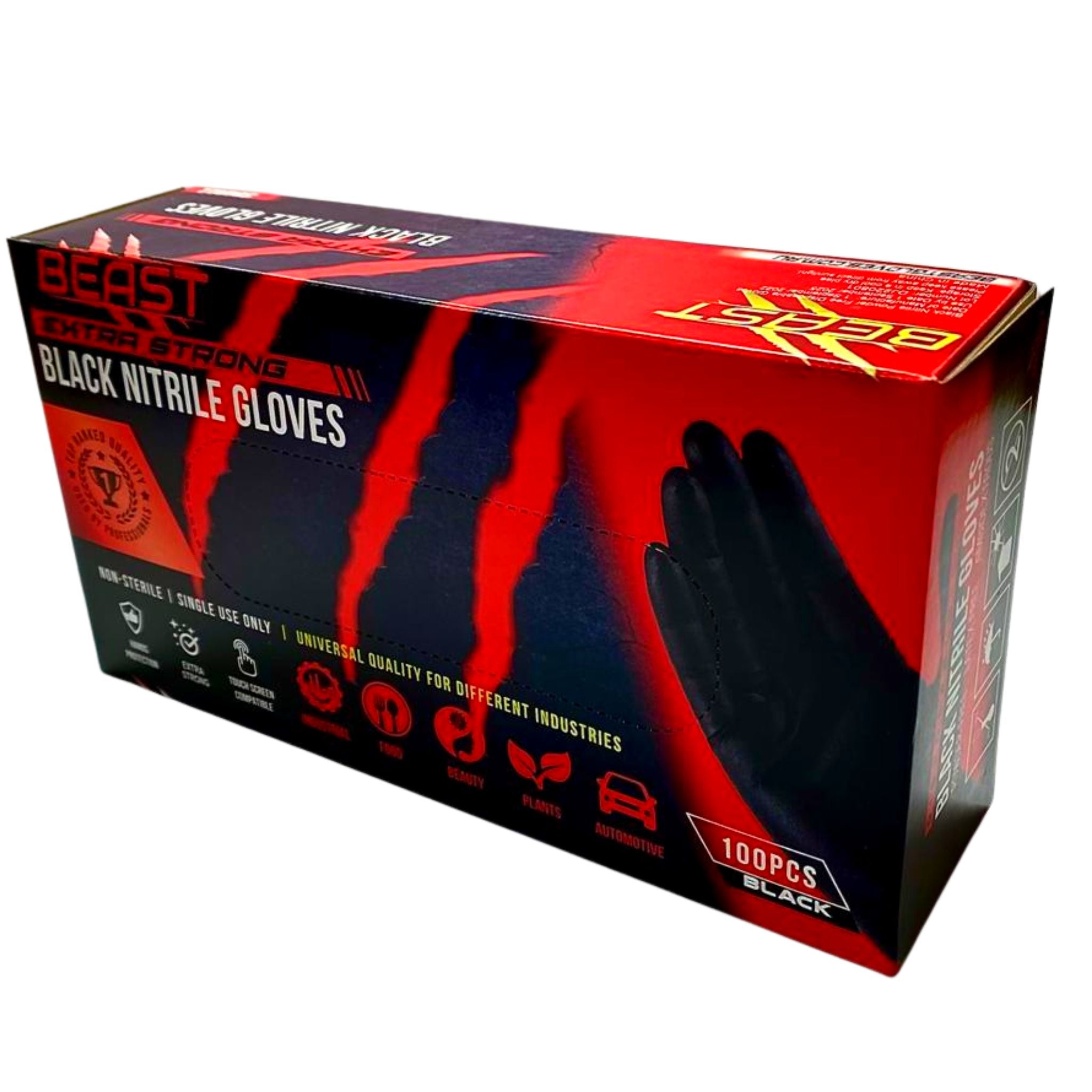 BOX PACK - BEAST Black Nitrile Gloves - 1000 Pack - South East Clearance Centre