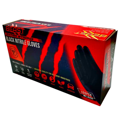 BOX PACK - BEAST Black Nitrile Gloves - 1000 Pack - South East Clearance Centre