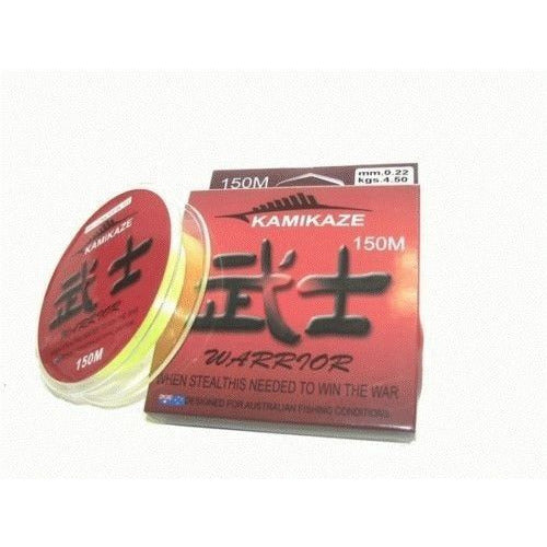 Kamikaze WARRIOR Japanese SuperGradeLine 150m 10lb YELLOW - South East Clearance Centre