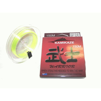 Kamikaze WARRIOR Japanese SuperGradeLine 150m 10lb YELLOW - South East Clearance Centre