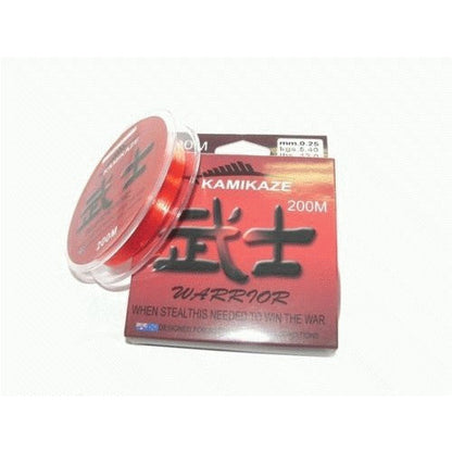 Kamikaze WARRIOR Japanese SuperGradeLine 200m 12lb RED - South East Clearance Centre