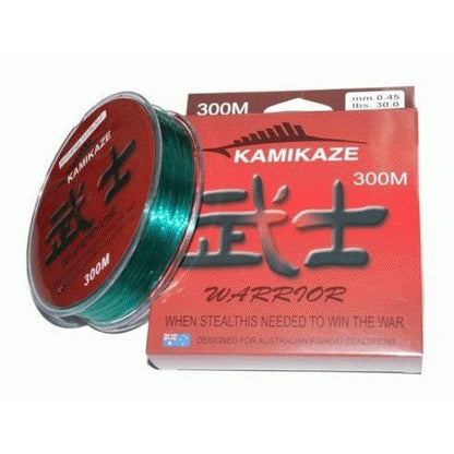 Kamikaze WARRIOR Japanese SuperGradeLine 300m 30lb GREEN - South East Clearance Centre