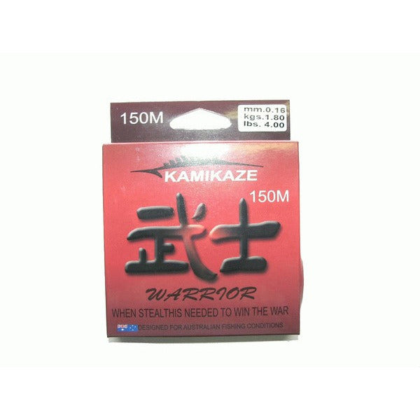 Kamikaze WARRIOR Japanese SuperGradeLine 150m 4lb RED - South East Clearance Centre