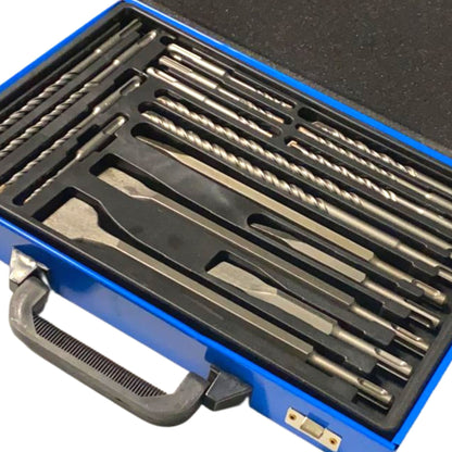 17 piece Sds Hammer Drill Bit Set With Metal Case - South East Clearance Centre