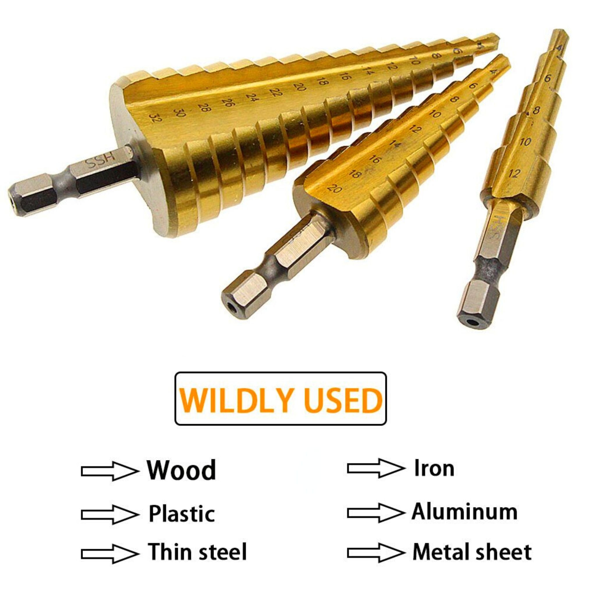 3 Piece HSS Step Drill Set - South East Clearance Centre