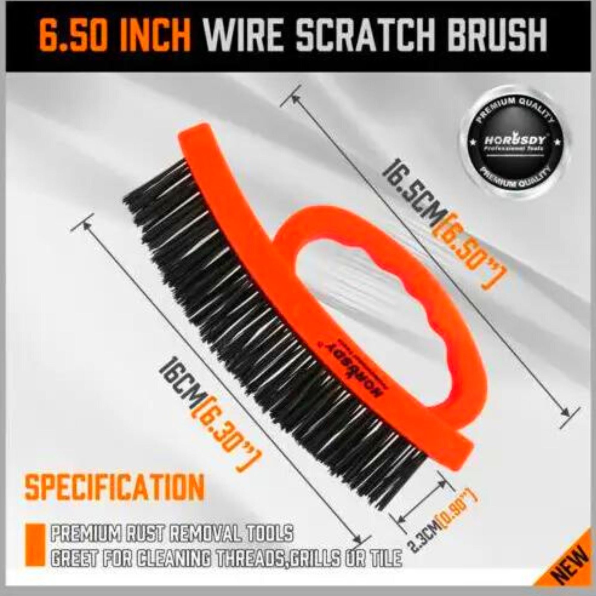 Wire Scratch Brush 6.5 “ | Durable Steel Wire | Comfortable Handle - South East Clearance Centre