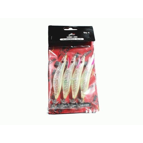 Kamikaze - 4 x LENS SQUID JIG LUMINOUS 3.0# - South East Clearance Centre