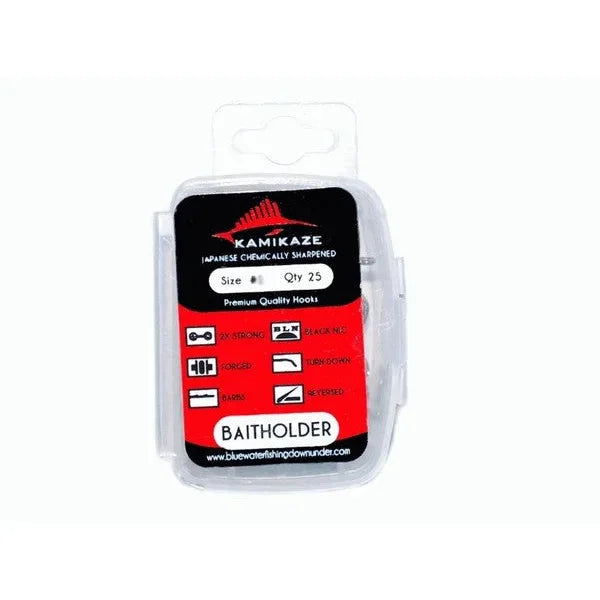 QTY 50 Size 1 Kamikaze BAITHOLDER Black Nickel Hooks (2X25 PACK) - South East Clearance Centre