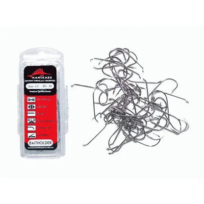 QTY 100 Size 1 Kamikaze BAITHOLDER Black Nickel Hooks (2X50 PACK) - South East Clearance Centre