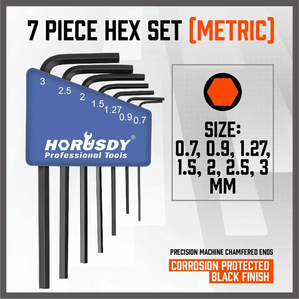 7 Piece Mini Metric Hex-L Key Allen Wrench Set - South East Clearance Centre