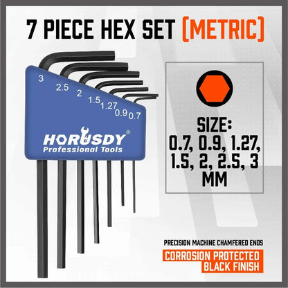 7 Piece Mini Metric Hex-L Key Allen Wrench Set - South East Clearance Centre