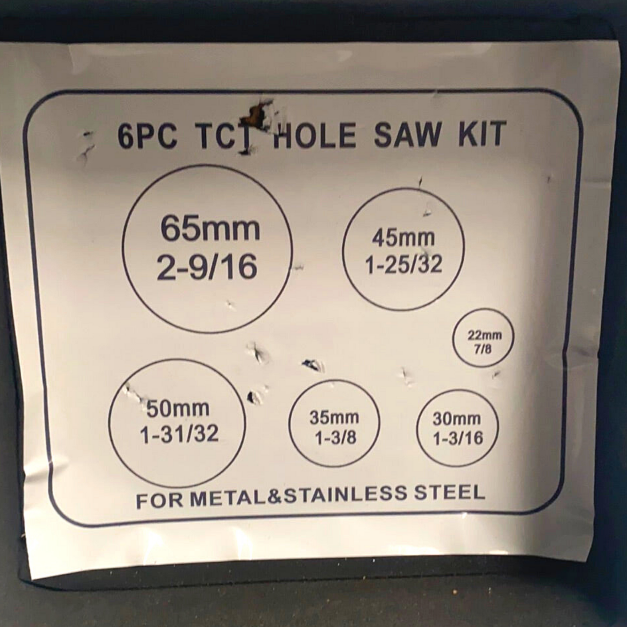 6 Piece Hole Saw Kit for Metal and Stainless Steel - South East Clearance Centre