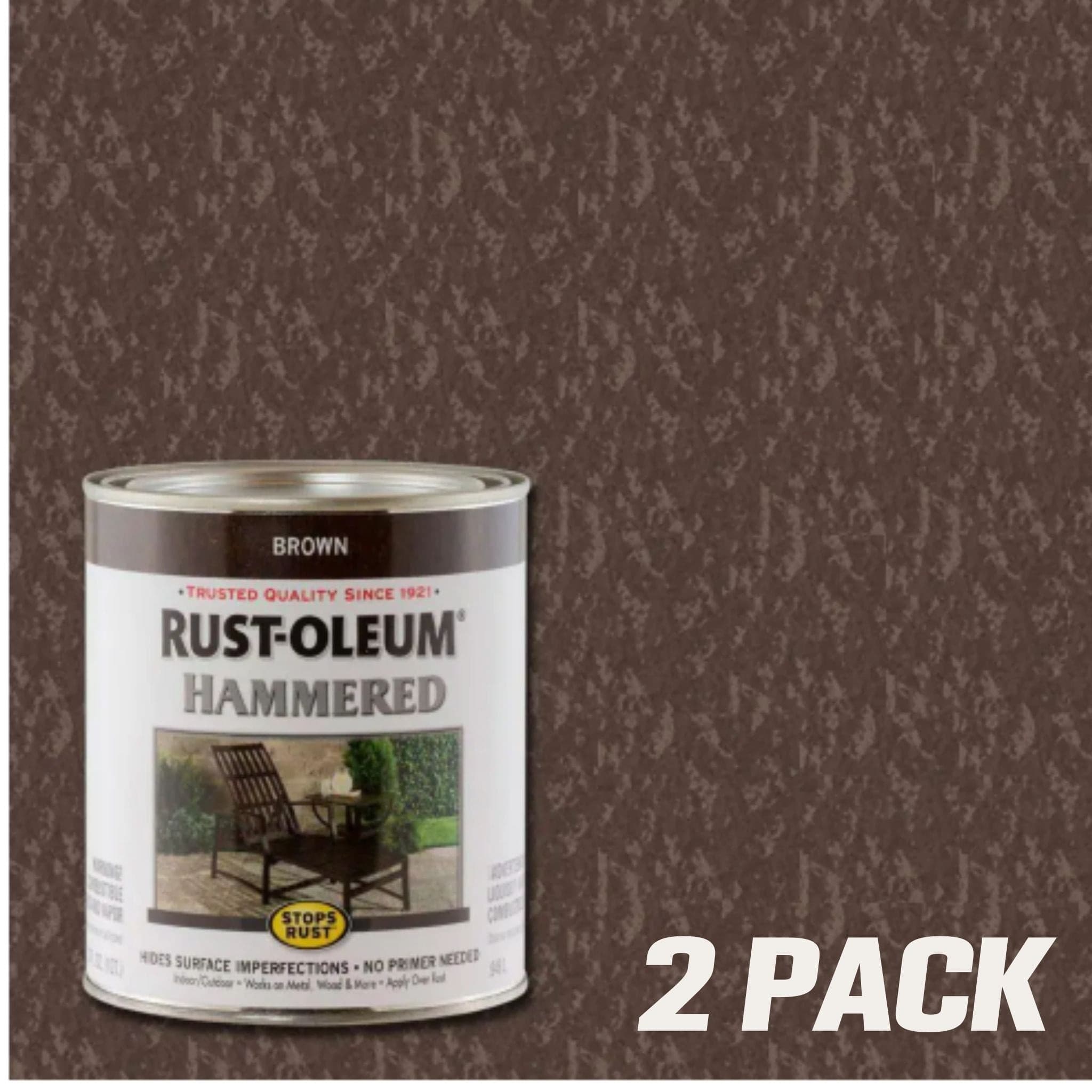 Rustoleum Stops Rust Hammered Paint - 946ml (2 PACK) - Brown - South East Clearance Centre