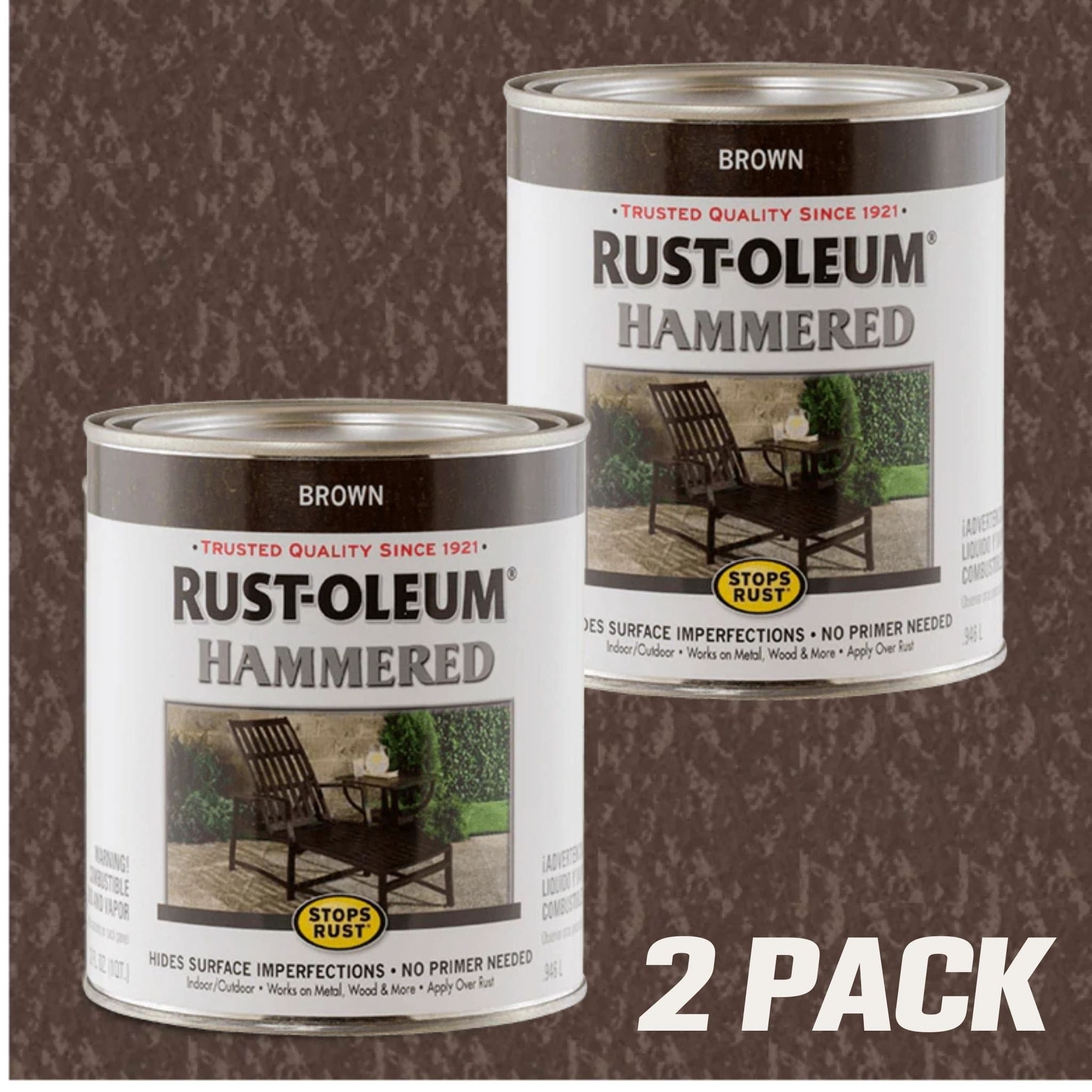 Rustoleum Stops Rust Hammered Paint - 946ml (2 PACK) - Brown - South East Clearance Centre