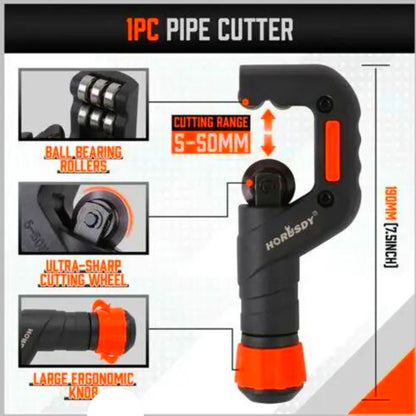 3 Piece Tube Pipe Cutter Set | Heavy Duty Copper Pipe PVC Thin Steel Cut with Deburring Tool - South East Clearance Centre