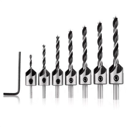 7 Piece HSS 5 Flute Countersink Drill Bit Set (3mm-10mm Chamfer) - South East Clearance Centre