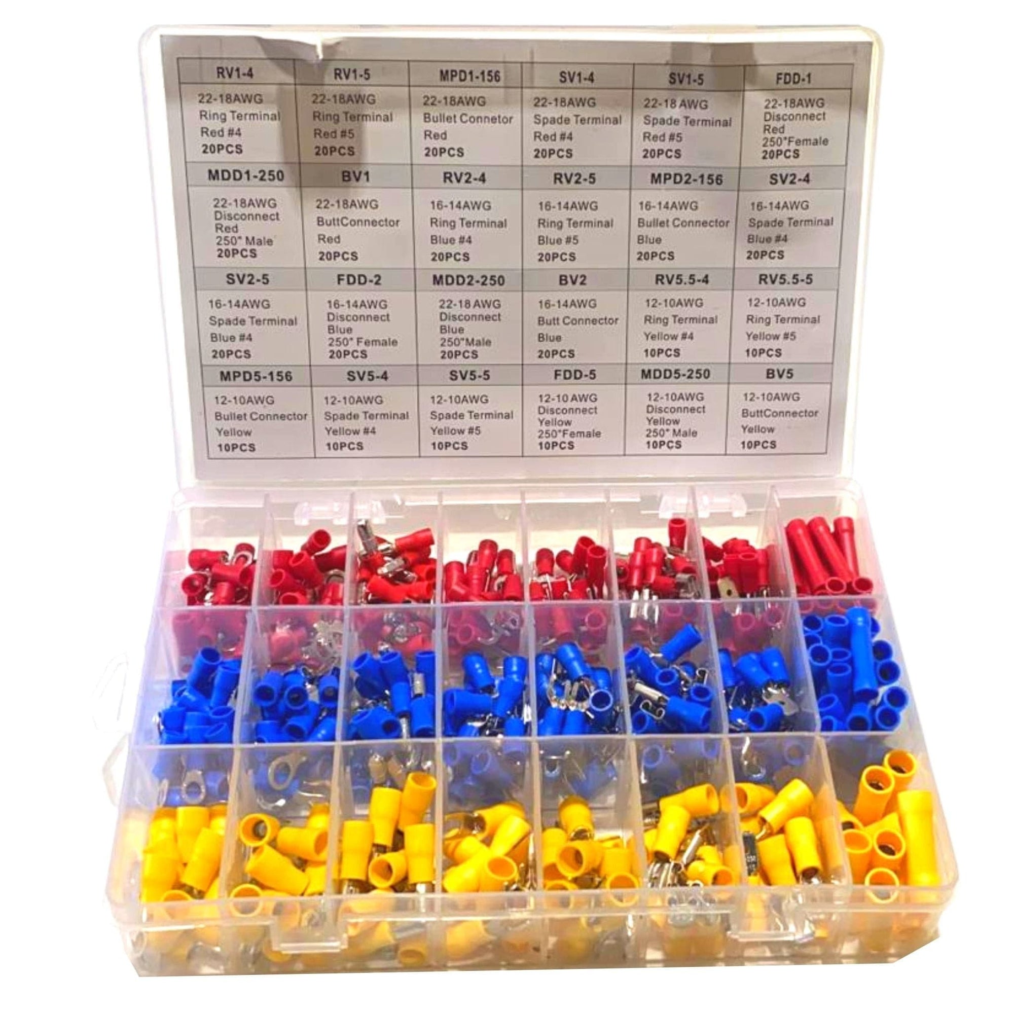 400 Pieces Assorted Crimp Spade Terminal Insulated Electrical Wire Connector Kit - South East Clearance Centre