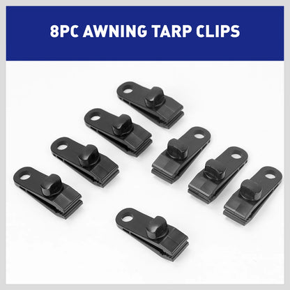 8 Piece Awning Tarp Tent Grommet Clamp Clips Hangers - South East Clearance Centre