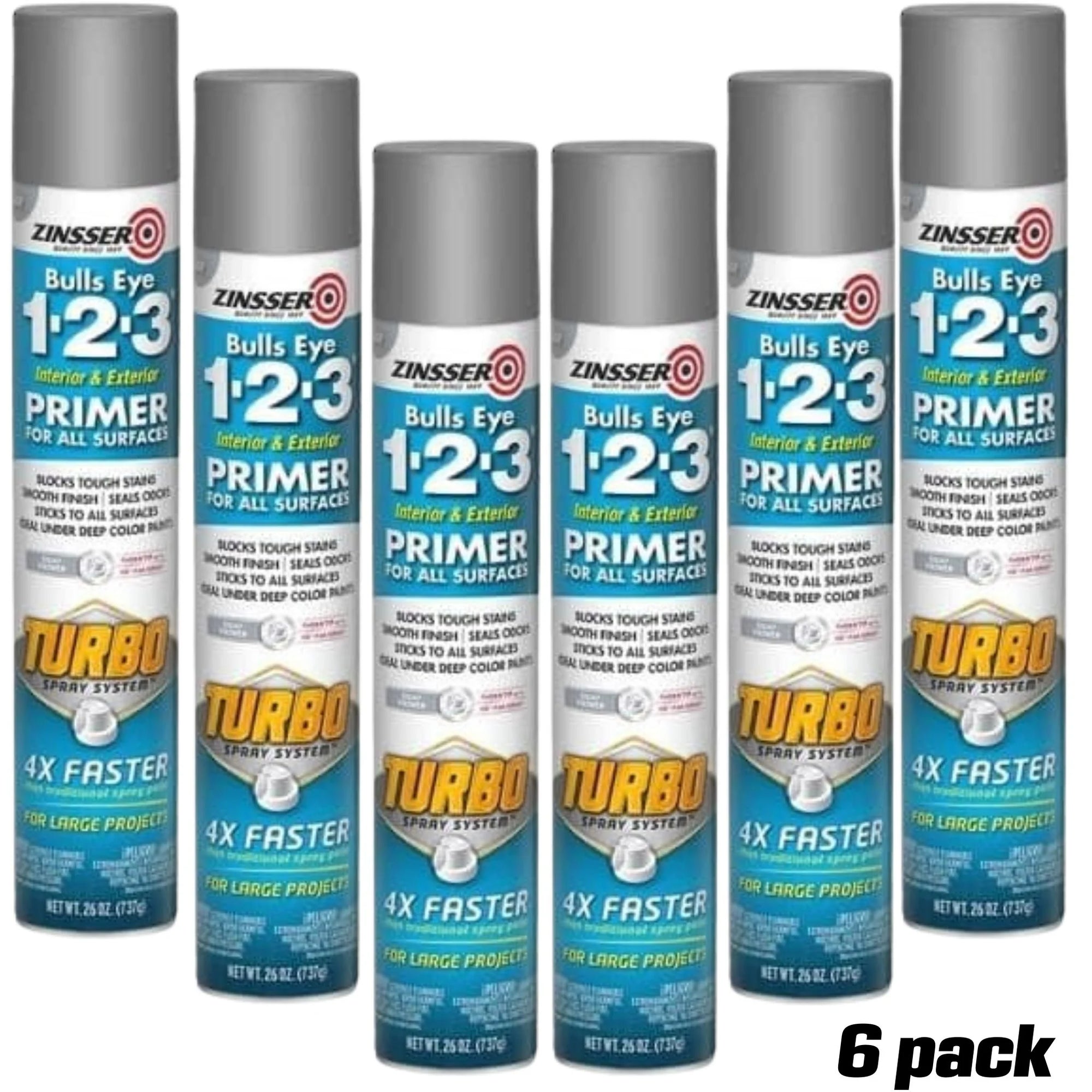 Zinsser Bulls Eye 1-2-3 Primer With Turbo Spray System | 738grams - South East Clearance Centre