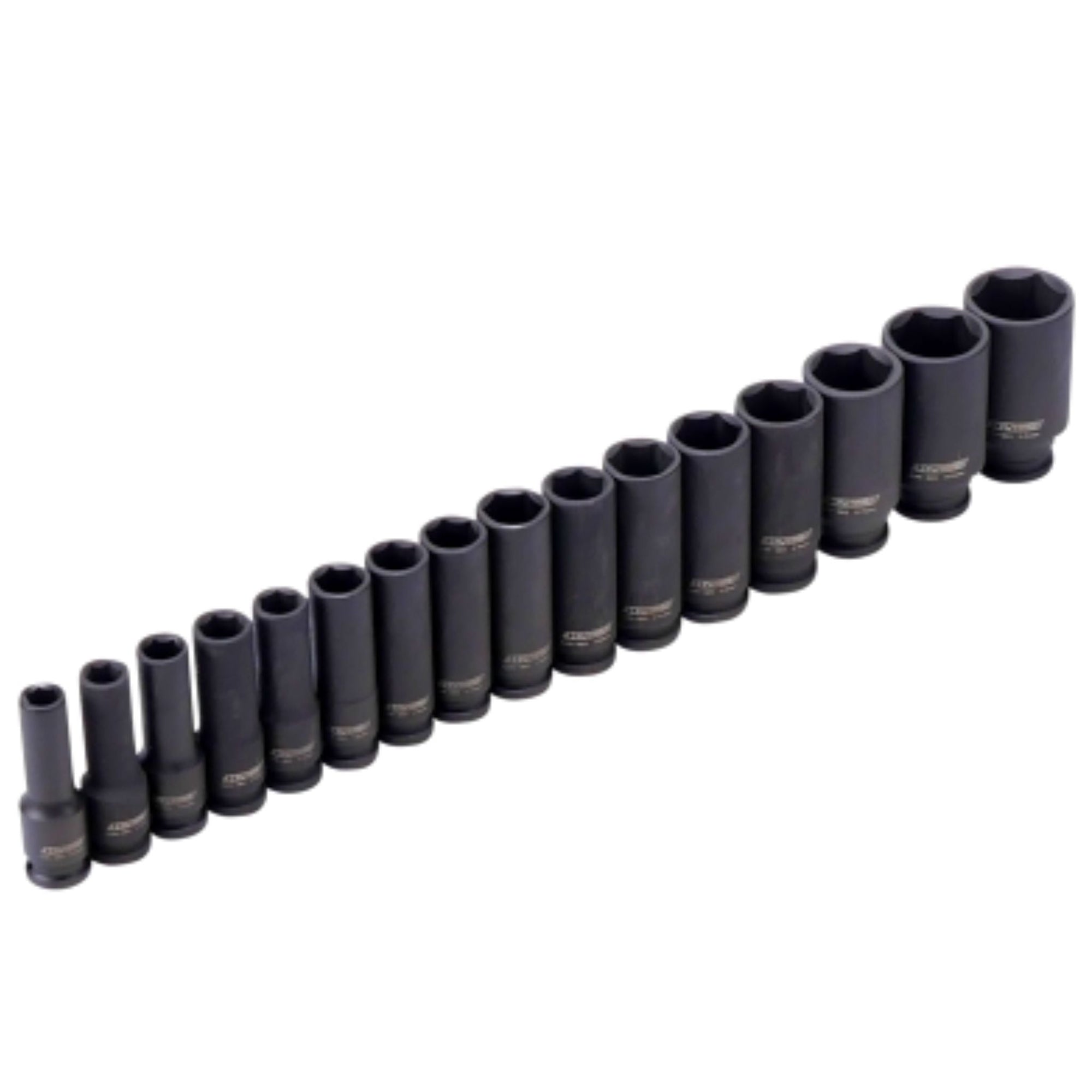 16 Piece 1/2" Impact Deep Drive Socket Set (10-32mm) - South East Clearance Centre