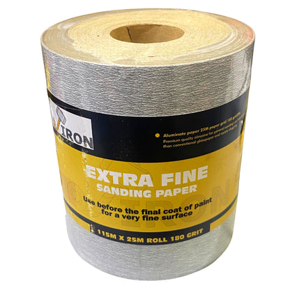 Painters SANDPAPER ROLL 115MM X 25M | 180 GRIT - South East Clearance Centre