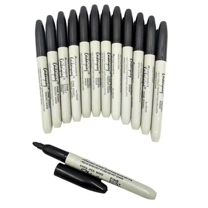 12 Pack - Permanent Markers (Black) - South East Clearance Centre