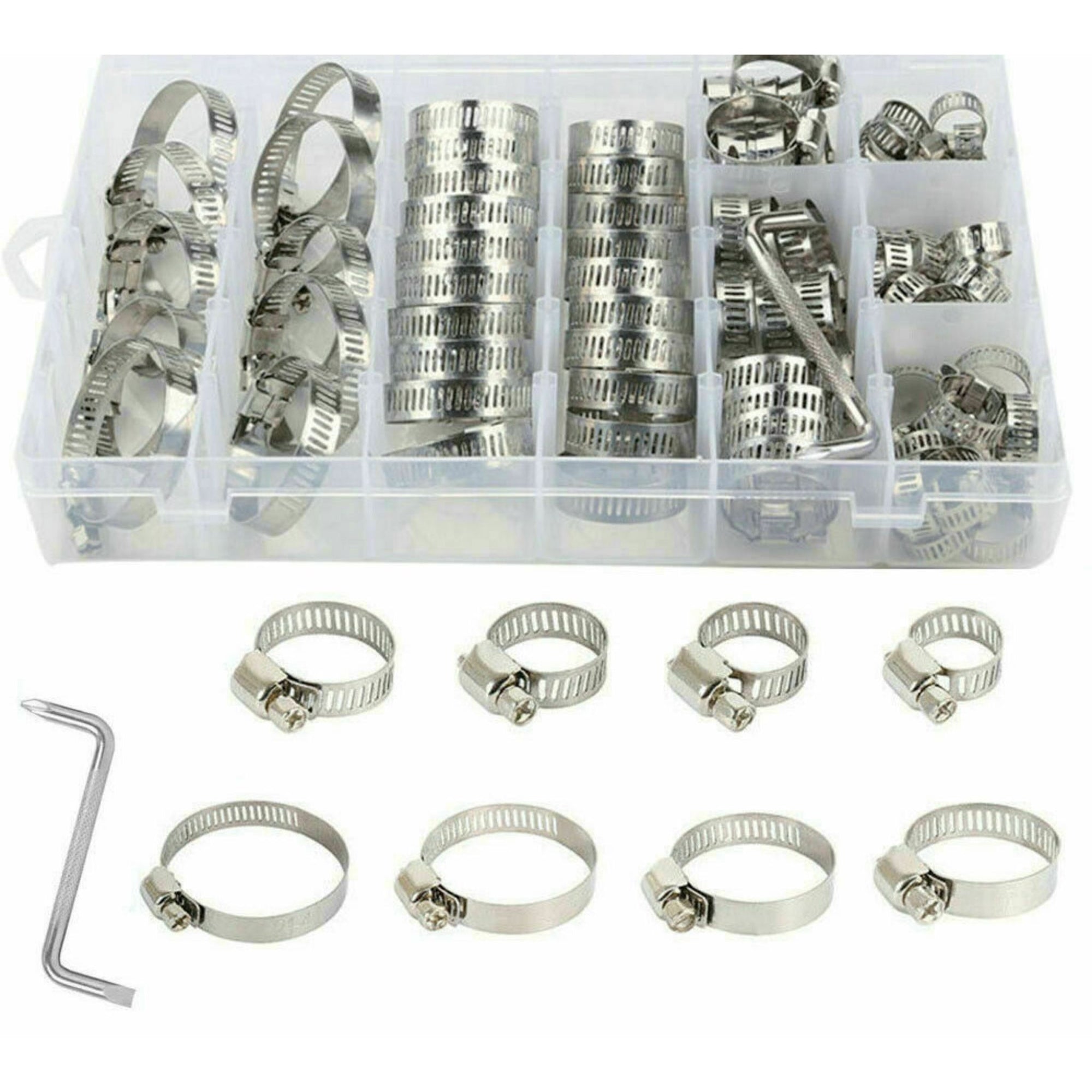 91 Piece Stainless Steel Hose Clamp Set - South East Clearance Centre