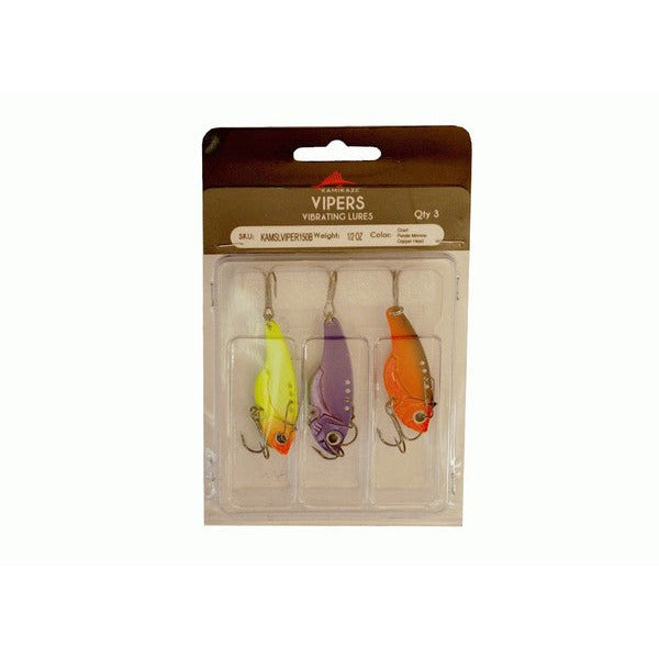 KAMIKAZE Metal Blades - Vibrating Lures 3 Pk B  - 15gr -Color varied - South East Clearance Centre