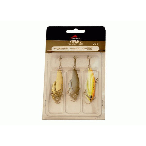 KAMIKAZE Metal Blades - Vibrating Lures 3 Pk C  - 15gr -Color varied - South East Clearance Centre