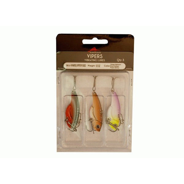 KAMIKAZE Metal Blades - Vibrating Lures 3 Pk D  - 15gr -Color varied - South East Clearance Centre